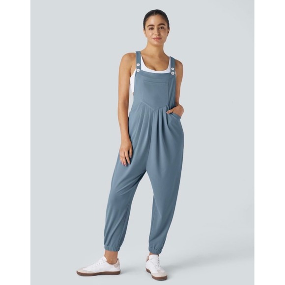 Halara‎ Adjustable Strap Button Multiple Pockets Waffle Casual Jogger Size Small - Picture 1 of 5